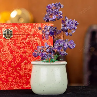 Cây Tài Lộc Đá Thạch Anh Tím - 22cm - M212407