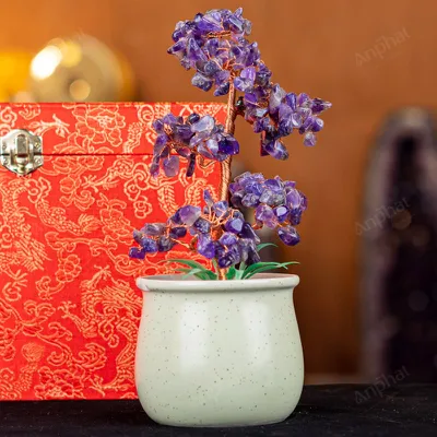 Cây Tài Lộc Đá Thạch Anh Tím - 22cm - M212407