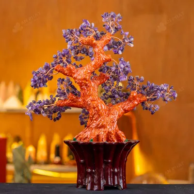 Cây Tài Lộc Đá Thạch Anh Tím - 46,5cm - M281927