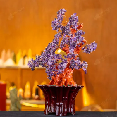 Cây Tài Lộc Đá Thạch Anh Tím - 46,5cm - M281927