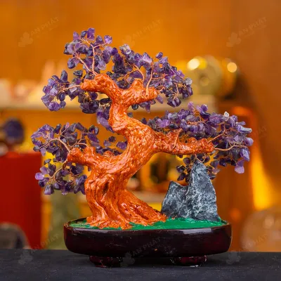 Cây Tài Lộc Đá Thạch Anh Tím Dáng Núi - 32cm - M2820258