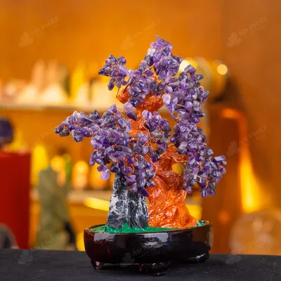 Cây Tài Lộc Đá Thạch Anh Tím Dáng Núi - 32cm - M2820258