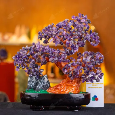 Cây Tài Lộc Đá Thạch Anh Tím Dáng Núi - 32cm - M2820258