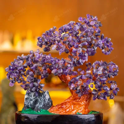 Cây Tài Lộc Đá Thạch Anh Tím Dáng Núi - 32cm - M2820258