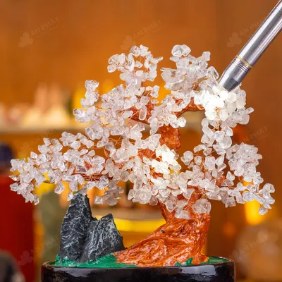 Cây Tài Lộc Đá Thạch Anh Trắng Dáng Núi - 32cm - M2820157