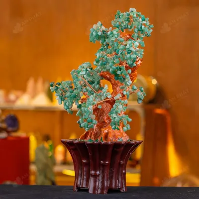 Cây Tài Lộc Đá Thạch Anh Xanh - 45cm - M2819274