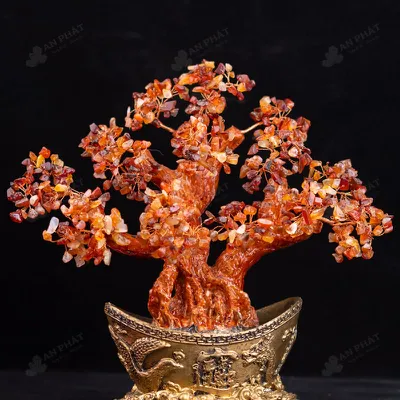 Cây Tài Lộc Đá Mã Não Đỏ - 28cm - M2731115
