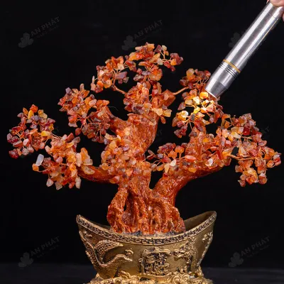 Cây Tài Lộc Đá Mã Não Đỏ - 28cm - M2731115