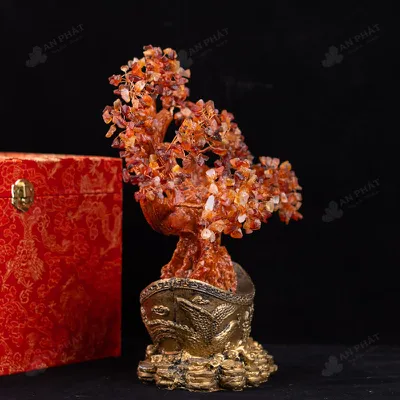 Cây Tài Lộc Đá Mã Não Đỏ - 28cm - M2731115