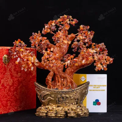 Cây Tài Lộc Đá Mã Não Đỏ - 28cm - M2731115