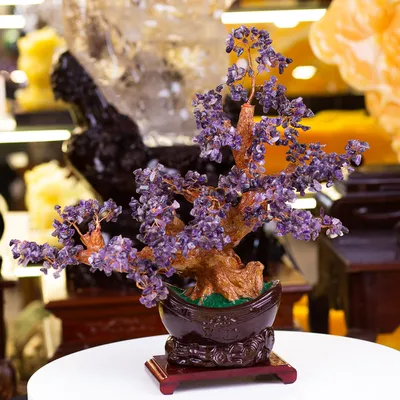 Cây Tài Lộc Đá Thạch Anh Tím Size Lớn 3,8kg, 53cm - M07151