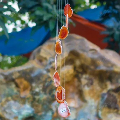 Chuông Gió Đá Mã Não Đỏ 8 Miếng - M10350