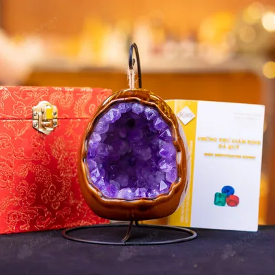 Đèn Ngủ Đá Thạch Anh Tinh Thể Tím - 0,63kg - M2827063