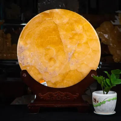 Đồng Điếu, Đồng Tiền May Mắn Ngọc Onyx Vàng 40cm - M21051