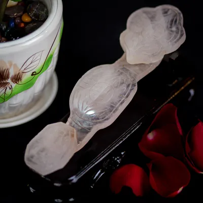Gậy Như Ý (Vương Trượng Như Ý) Thạch Anh Hồng 18cm - M0443