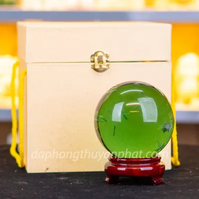 Quả cầu đá phong thủy màu xanh | Đá núi lửa bông tuyết 1.47Kg - M2010