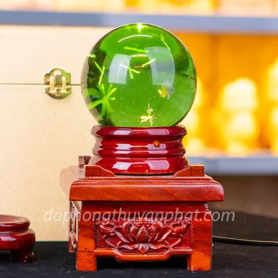 Quả cầu đá phong thủy màu xanh | Đá núi lửa bông tuyết 1.47Kg - M2010