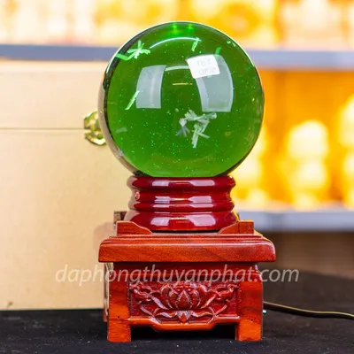 Quả cầu đá phong thủy màu xanh | Đá núi lửa bông tuyết 2.91Kg - M2010