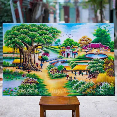 Tranh Đá Quý Làng Quê