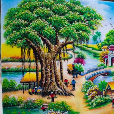 Tranh Đá Quý Làng Quê