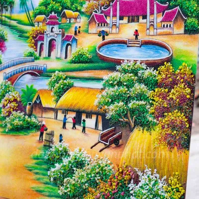 Tranh Đá Quý Làng Quê