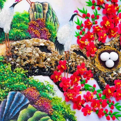 Tranh Đào Hạc Đón Khách 2