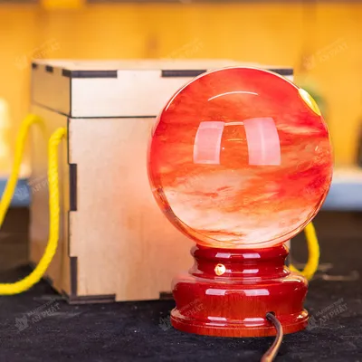 Quả Cầu Phong Thủy Đá Núi Lửa Đỏ 1.62kg - 11.2cm - M2157