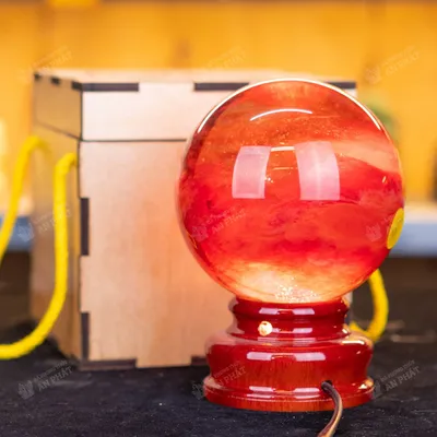 Quả Cầu Phong Thủy Đá Núi Lửa Đỏ 1.62kg - 11.2cm - M2157