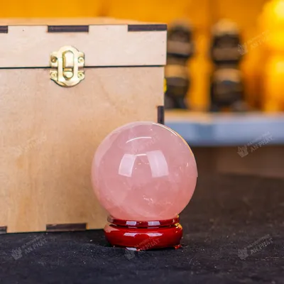 Qủa Cầu Phong Thủy Đá Thạch Anh Hồng 0.53kg - 7,4cm - M0315 VIP 6A có SAO
