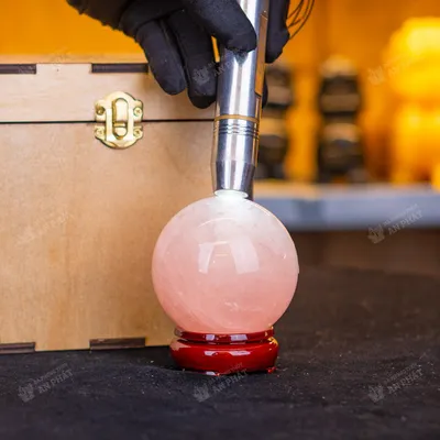 Qủa Cầu Phong Thủy Đá Thạch Anh Hồng 0.53kg - 7,4cm - M0315 VIP 6A có SAO