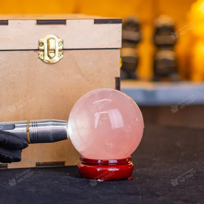 Qủa Cầu Phong Thủy Đá Thạch Anh Hồng 0.53kg - 7,4cm - M0315 VIP 6A có SAO