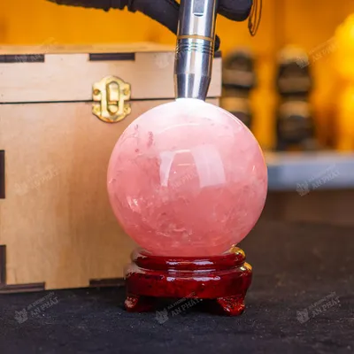 Qủa Cầu Phong Thủy Đá Thạch Anh Hồng 1.2kg - 10cm - M2150 VIP 8A Có SAO