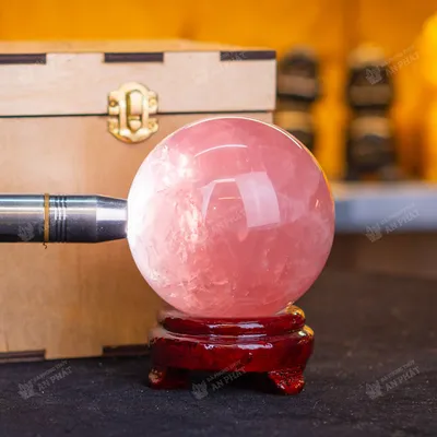 Qủa Cầu Phong Thủy Đá Thạch Anh Hồng 1.2kg - 10cm - M2150 VIP 8A Có SAO