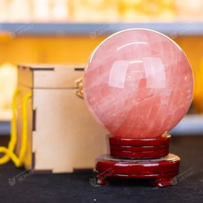 Quả Cầu Phong Thủy Đá Thạch Anh hồng 4.4kg - 14,5cm - M0315 VIP 6A có SAO