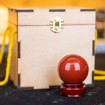 Qủa cầu ngọc bích | quả cầu ngọc bích đỏ 0.24kg - 5.7cm - M2734