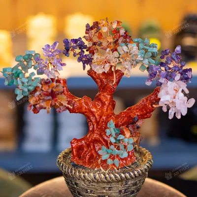 Cây Tài Lộc Đá Thạch Anh Đa Sắc 25cm