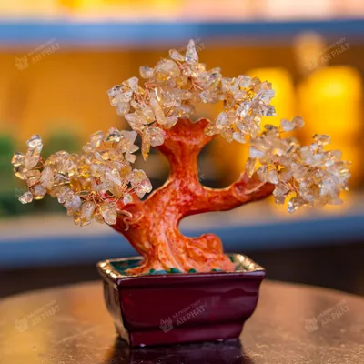 Cây thạch anh vàng 16cm M2733 | Cây đá thạch anh