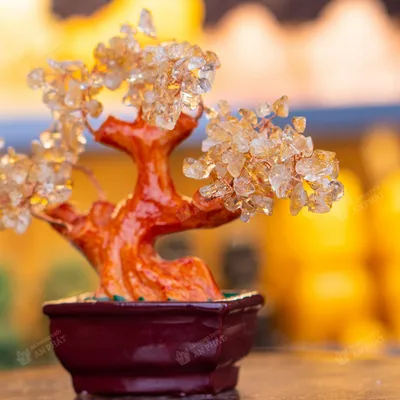 Cây thạch anh vàng 16cm M2733 | Cây đá thạch anh