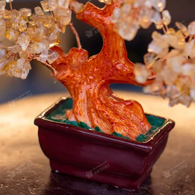 Cây thạch anh vàng 16cm M2733 | Cây đá thạch anh