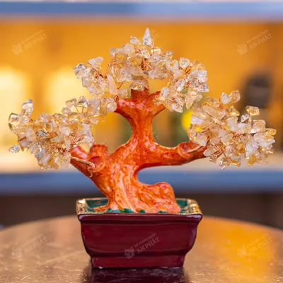 Cây thạch anh vàng 16cm M2733 | Cây đá thạch anh