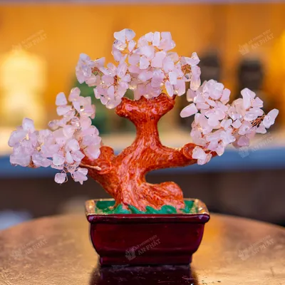 Cây thạch anh hồng 16cm M2733 | Cây đá thạch anh