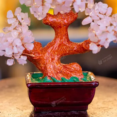 Cây thạch anh hồng 16cm M2733 | Cây đá thạch anh