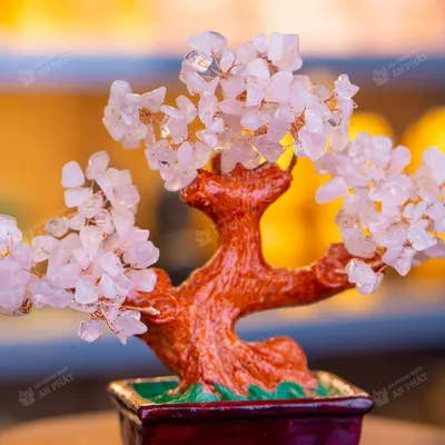 Cây thạch anh hồng 16cm M2733 | Cây đá thạch anh