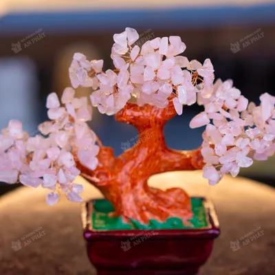 Cây thạch anh hồng 16cm M2733 | Cây đá thạch anh