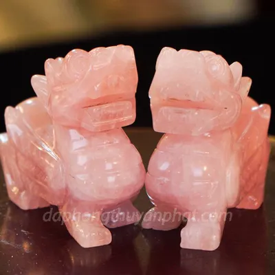 Cặp Tỳ Hưu Thạch Anh Hồng 10cm - M0644
