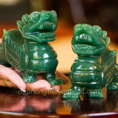 Cặp Tỳ Hưu Thạch Anh Xanh 10cm - M0933