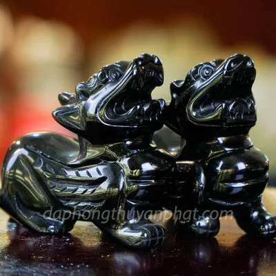 Cặp Tỳ Hưu Obsidian Đen - 10cm - M1490