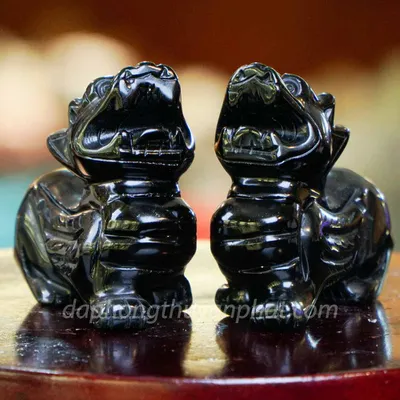 Cặp Tỳ Hưu Obsidian Đen - 10cm - M1490