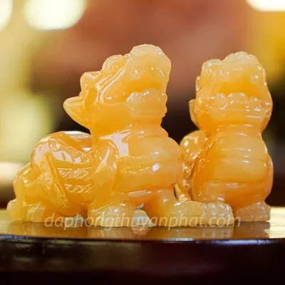 Cặp Tỳ Hưu Ngọc Hoàng Long Vàng 10cm - M1919
