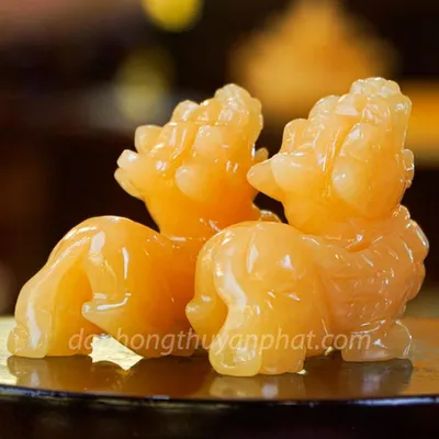 Cặp Tỳ Hưu Ngọc Hoàng Long Vàng 10cm - M1919